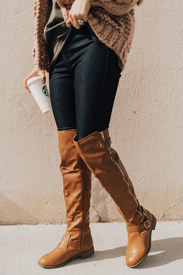 Impressions The Angie Faux Leather Knee High Boot in Brown