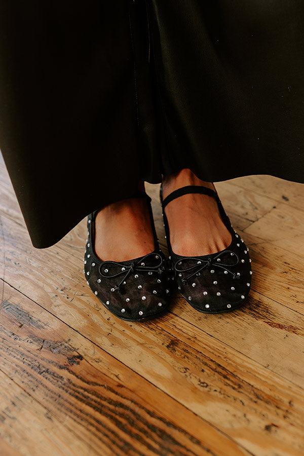 Impressions The Ariel Rhinestone Embellished Flat In Black