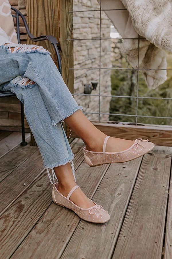 Impressions The Ariel Rhinestone Embellished Flat In Natural