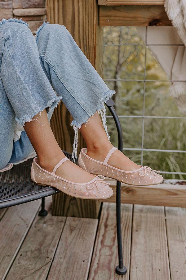 Impressions The Ariel Rhinestone Embellished Flat In Natural