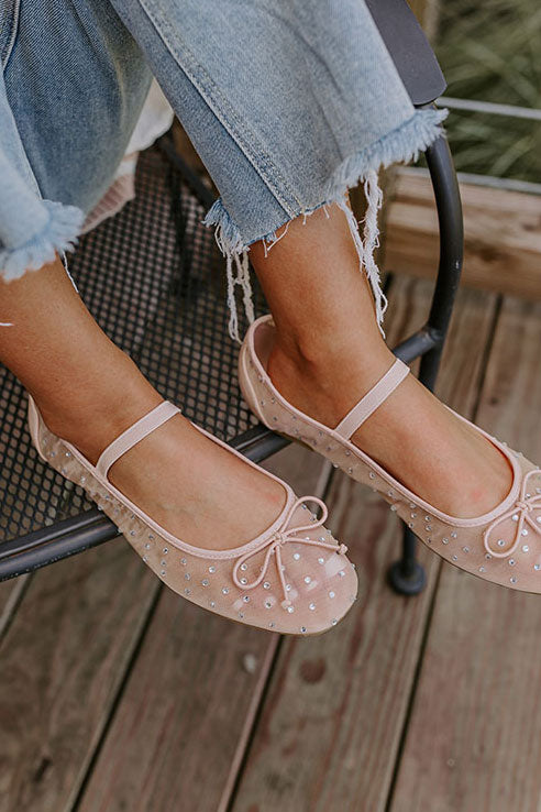 Impressions The Ariel Rhinestone Embellished Flat In Natural