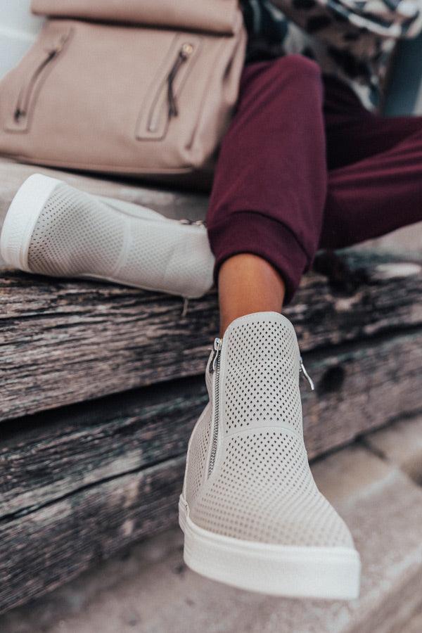 Impressions The Asher Perforated Bootie In Light Grey