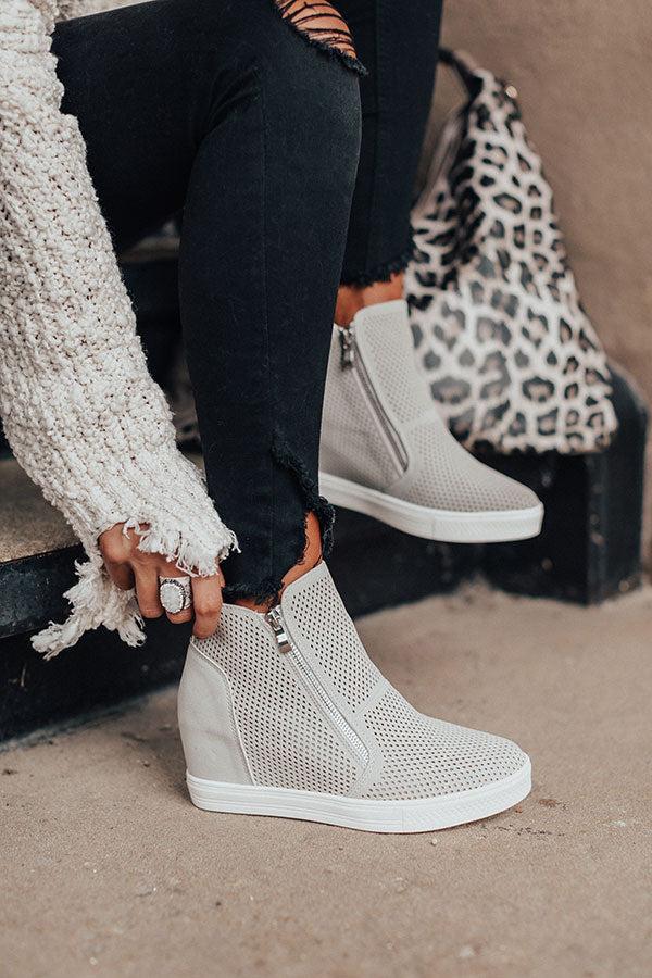 Impressions The Asher Perforated Bootie In Light Grey