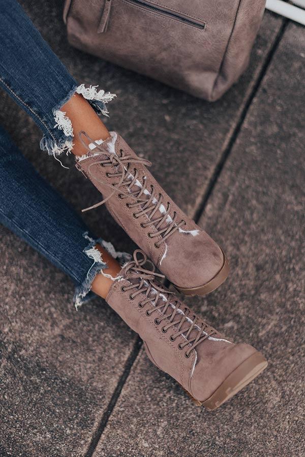 Impressions The Ashton Faux Fur Lined Boot In Taupe