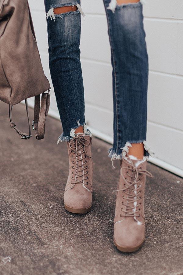 Impressions The Ashton Faux Fur Lined Boot In Taupe