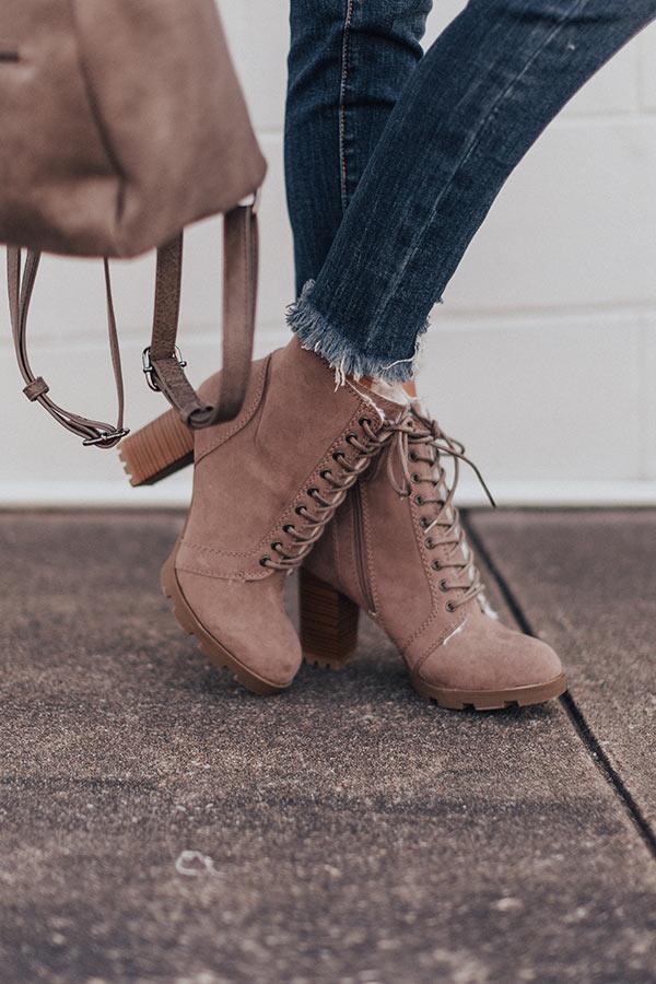 Impressions The Ashton Faux Fur Lined Boot In Taupe