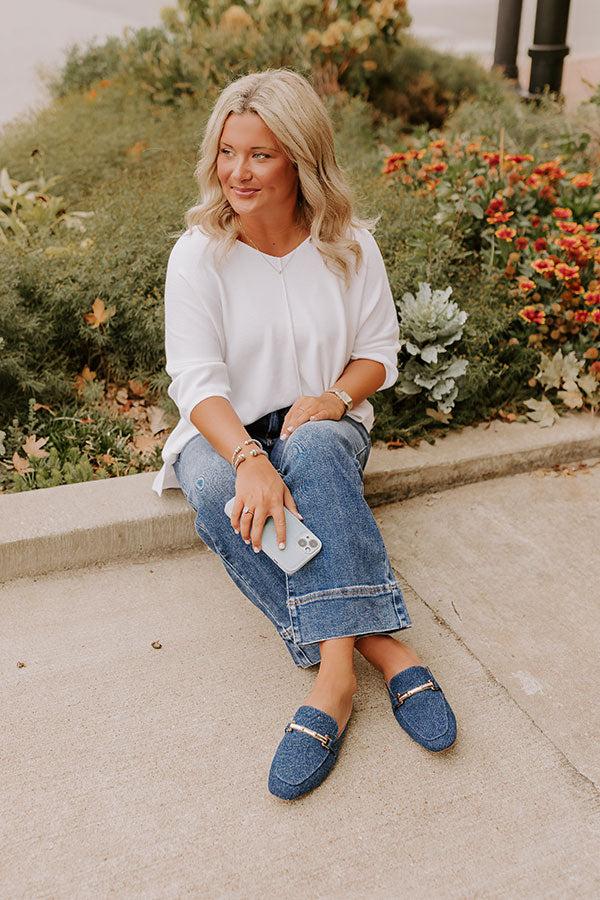 Impressions The Aubrey Denim Mule Loafer In Medium Wash