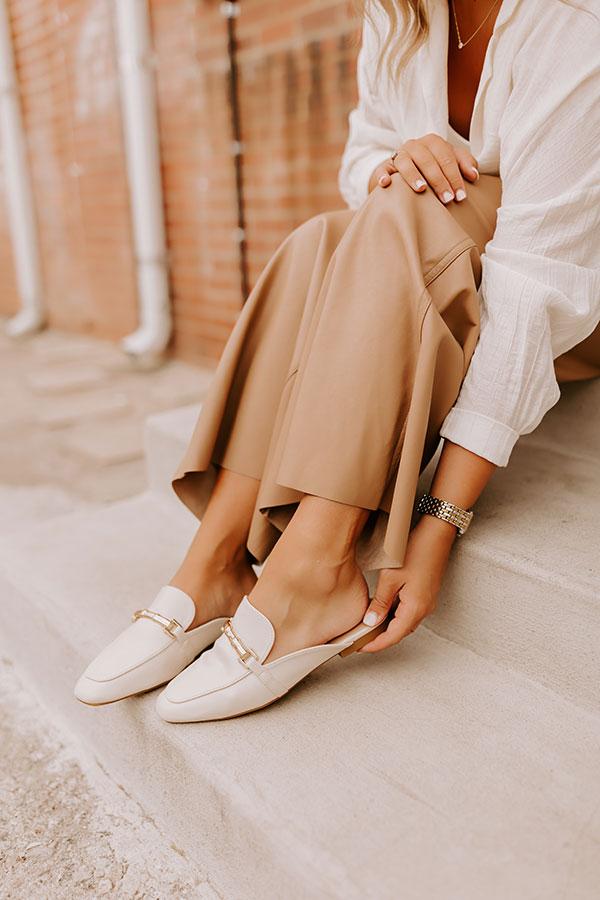 Impressions The Aubrey Faux Leather Mule Loafer In Cream