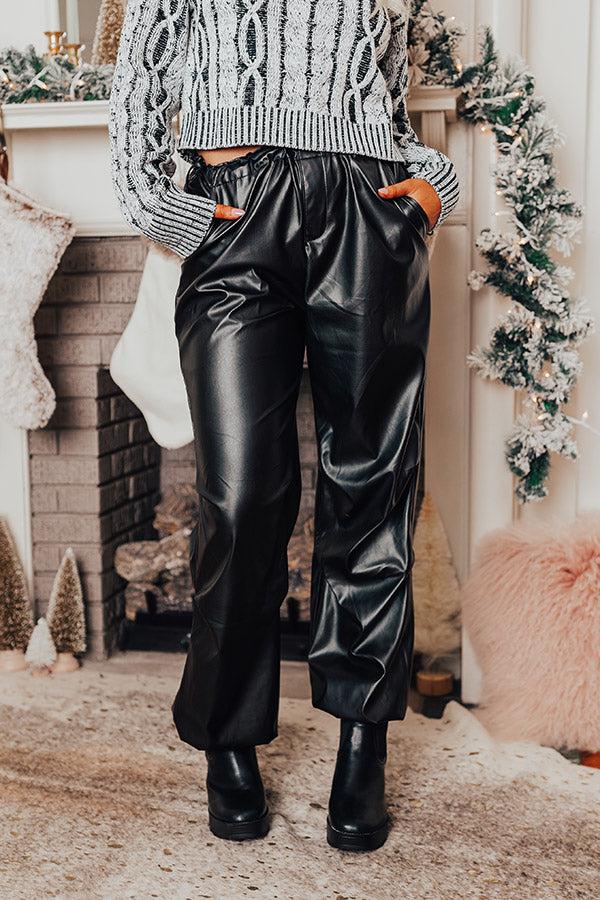 Impressions The Aubrey High Waist Faux Leather Pants In Black