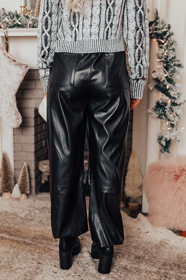 Impressions The Aubrey High Waist Faux Leather Pants In Black