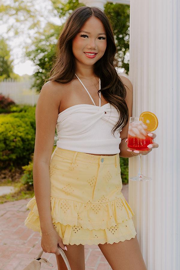 Impressions The Aurora High Waist Eyelet Mini Skirt