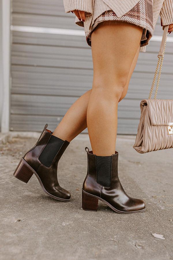 Impressions The Autumn Faux Leather Bootie In Chestnut