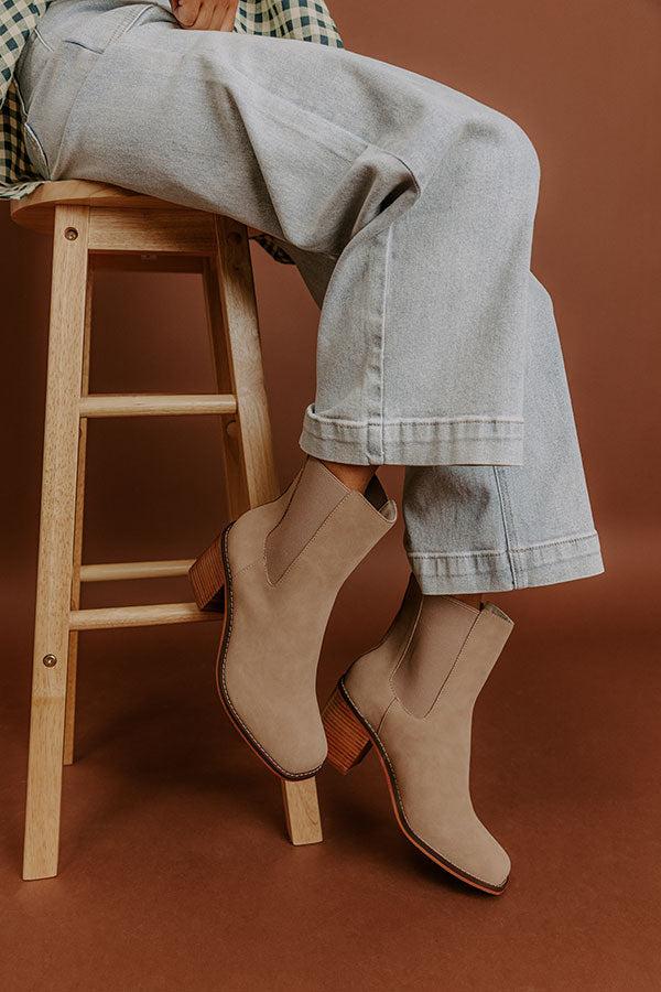 Impressions The Autumn Faux Nubuck Bootie in Iced Latte