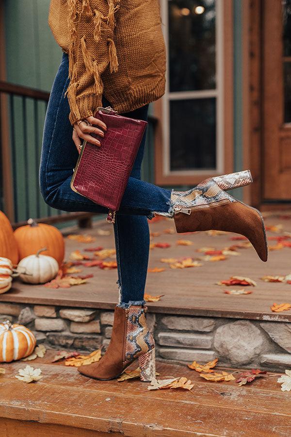 Impressions The Bailee Faux Suede Bootie In Chocolate