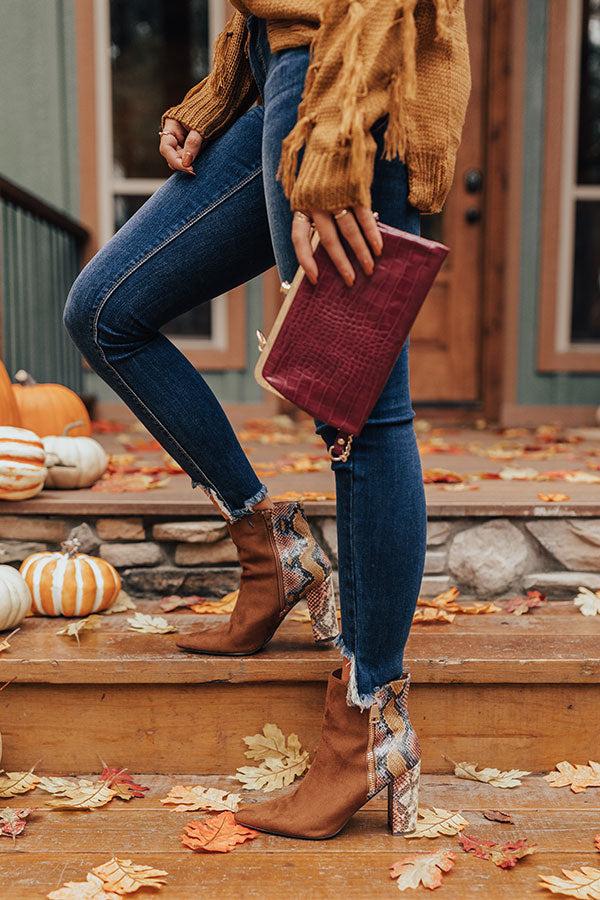 Impressions The Bailee Faux Suede Bootie In Chocolate