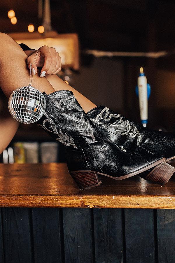 Impressions The Barrett Faux Leather Cowboy Boot In Black