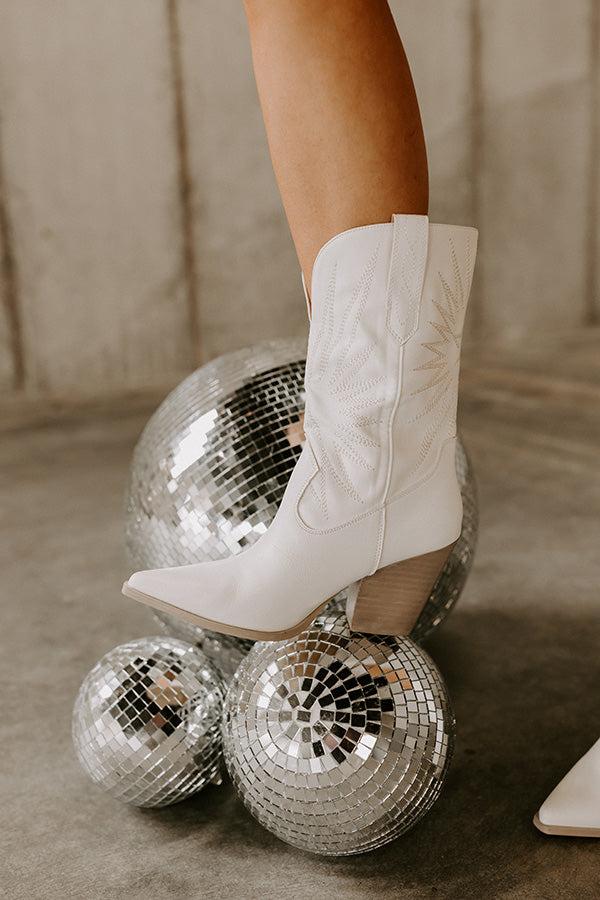 Impressions The Beau Faux Leather Cowboy Boot In Ivory