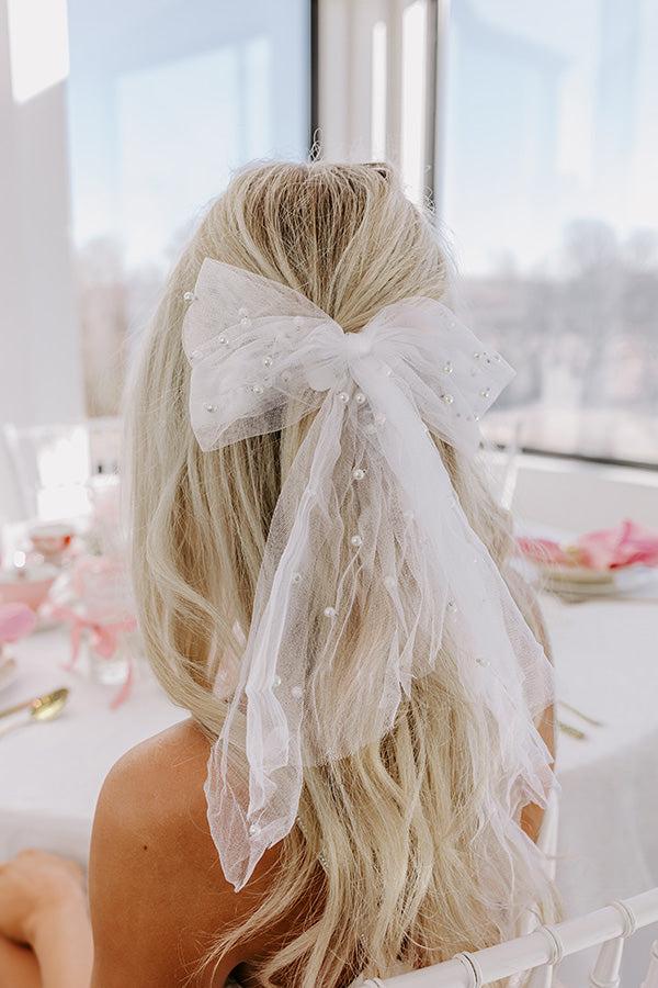 Impressions The Belle Pearl Embellished Bow Hair Clip
