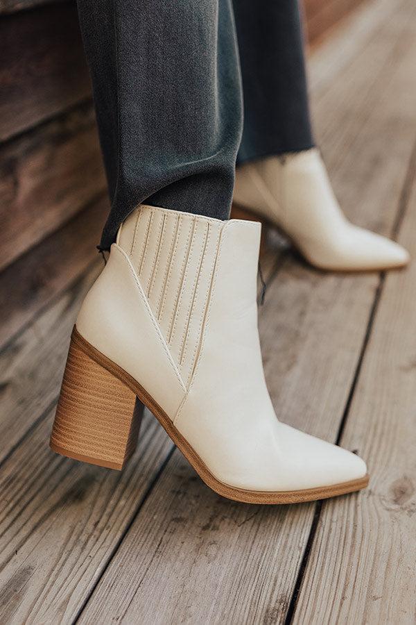 Impressions The Benett Faux Leather Bootie in Cream