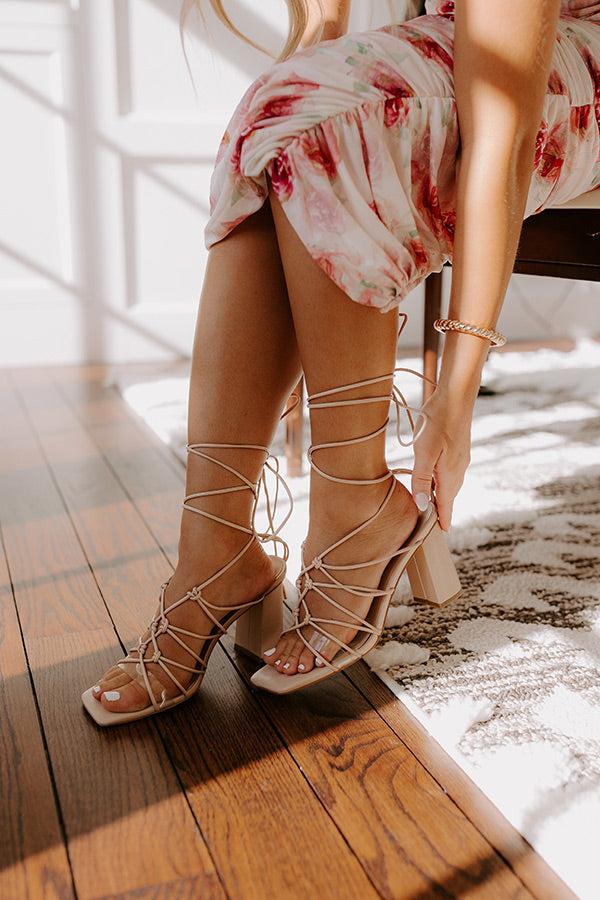 Impressions The Biana Faux Leather Lace Up Heel in Natural
