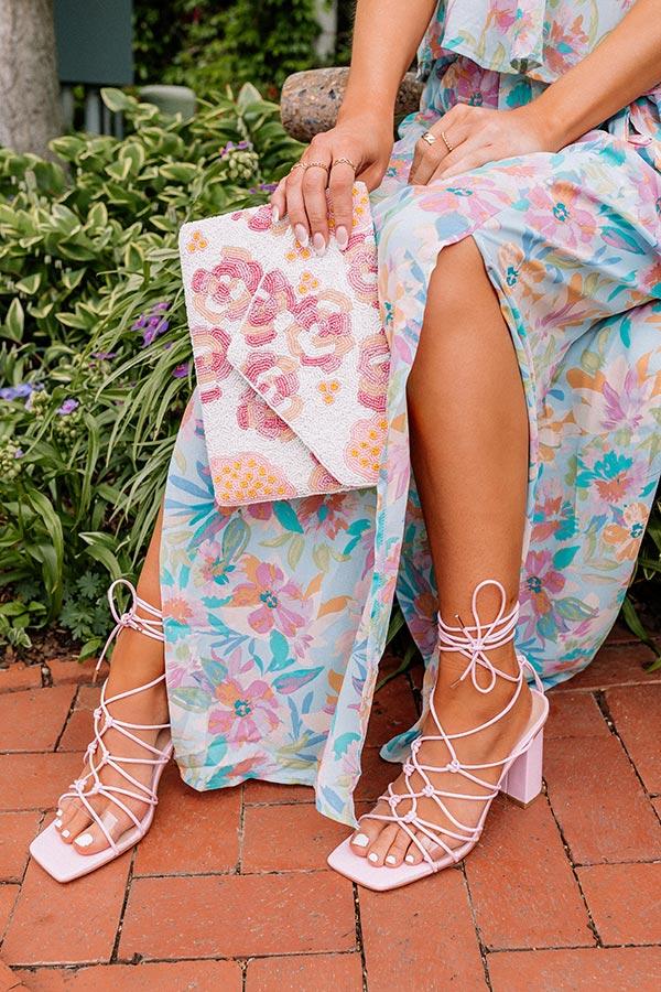 Impressions The Biana Faux Leather Lace Up Heel In Pink