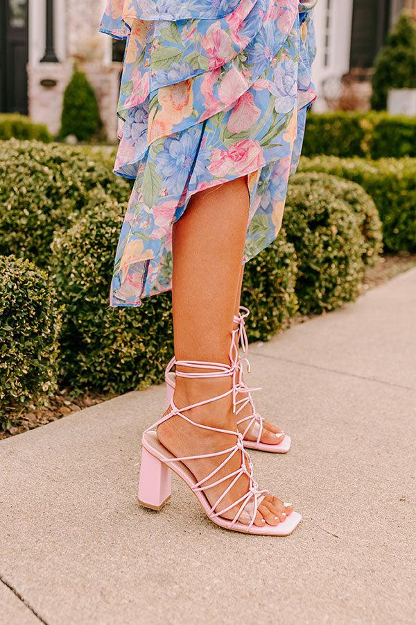 Impressions The Biana Faux Leather Lace Up Heel In Pink