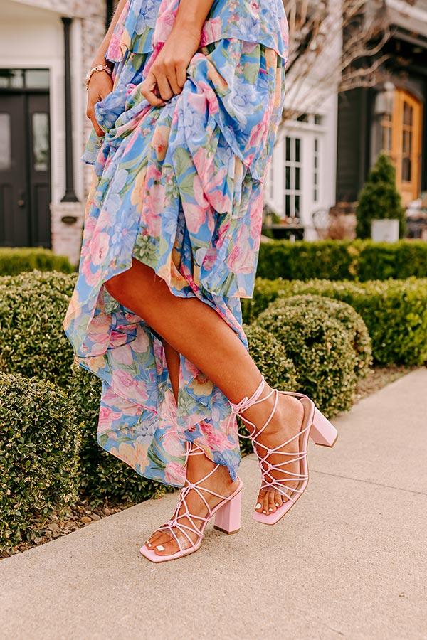 Impressions The Biana Faux Leather Lace Up Heel in Pink