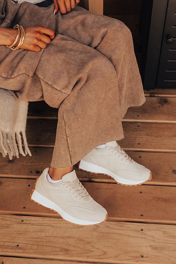 Impressions The Blake Corduroy Sneaker In Light Oatmeal