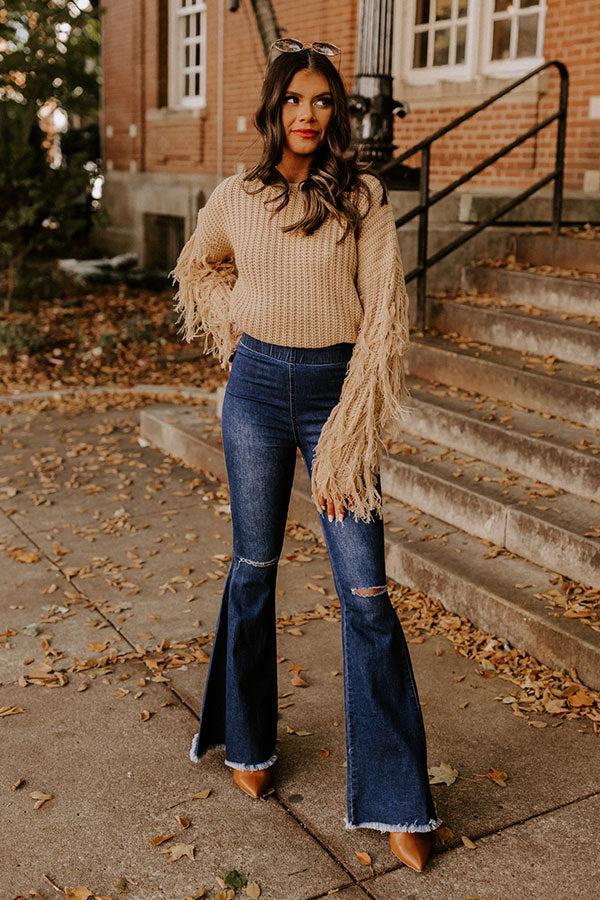 Impressions The Blakely High Waist Flares In Dark Wash