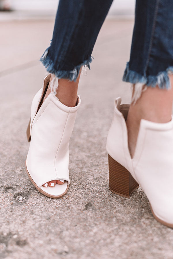 Impressions The Bonnie Faux Leather Peep Toe Bootie