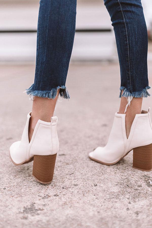 Impressions The Bonnie Faux Leather Peep Toe Bootie