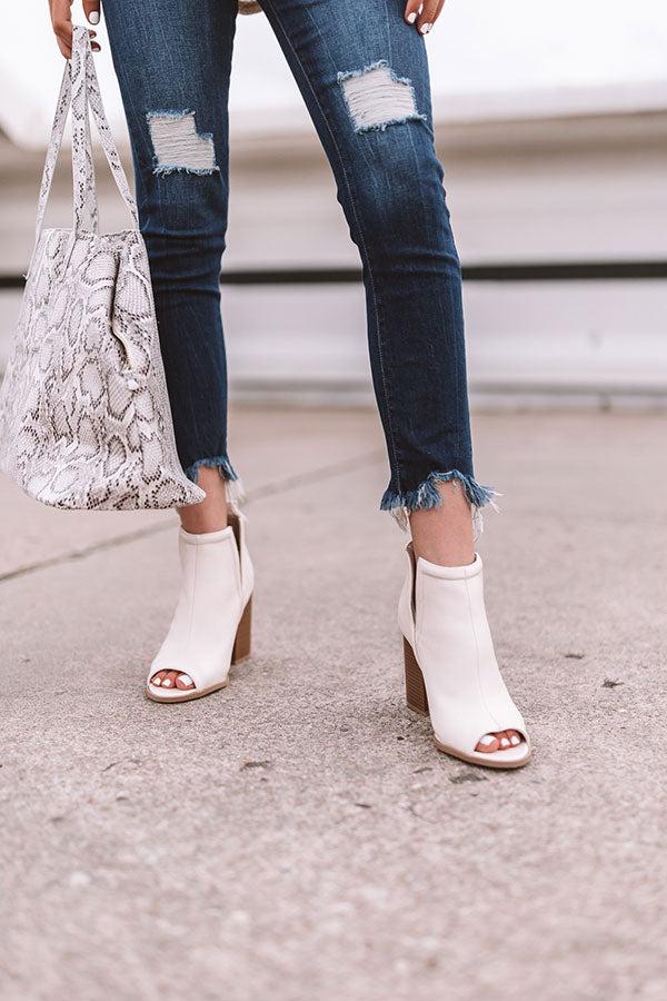 Impressions The Bonnie Faux Leather Peep Toe Bootie