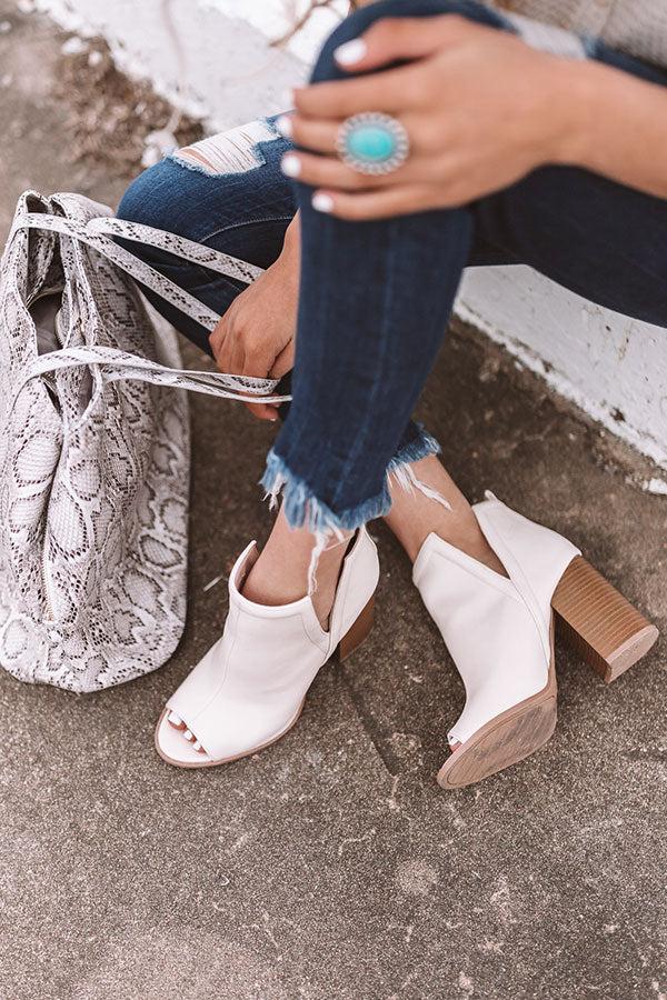 Impressions The Bonnie Faux Leather Peep Toe Bootie