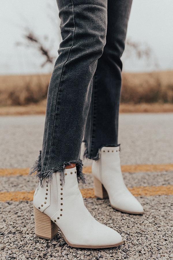 Impressions The Booker Faux Leather Bootie In Ivory