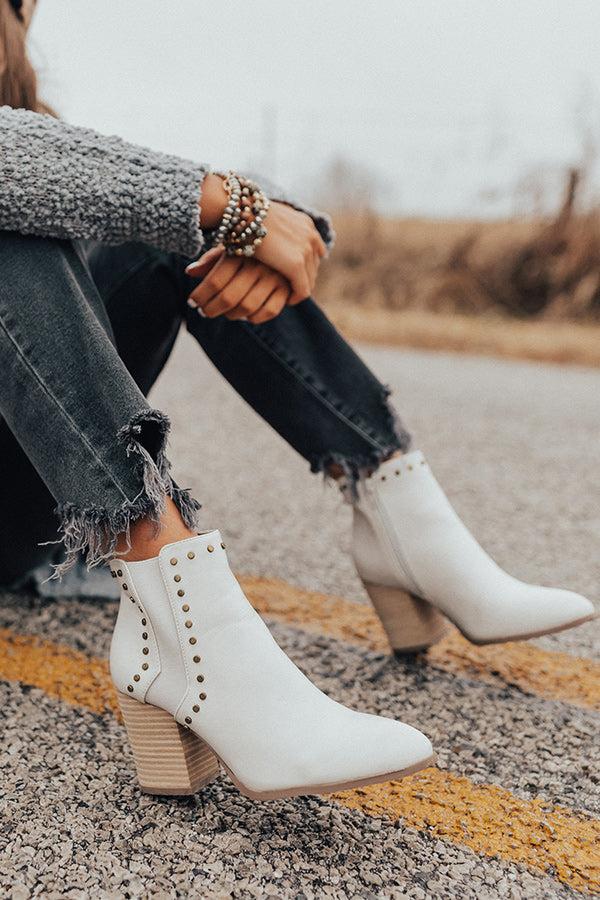 Impressions The Booker Faux Leather Bootie In Ivory