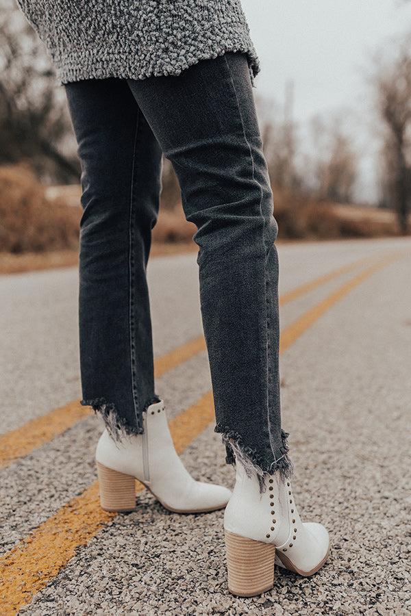 Impressions The Booker Faux Leather Bootie In Ivory