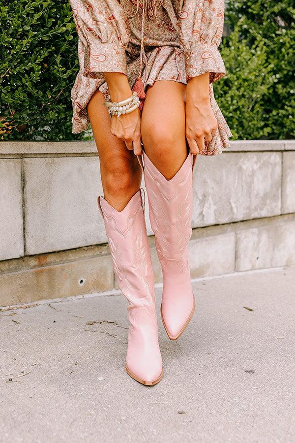 Impressions The Braelynn Faux Leather Boot In Blush