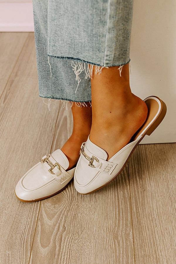 Impressions The Bridget Faux Leather Mule Loafer In Light Stone