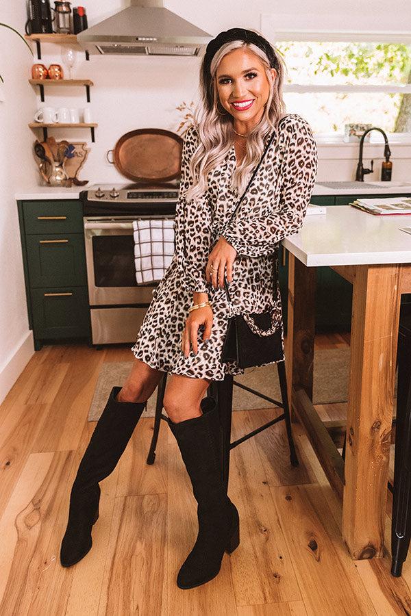 Impressions The Briella Faux Suede Knee High Boot In Black