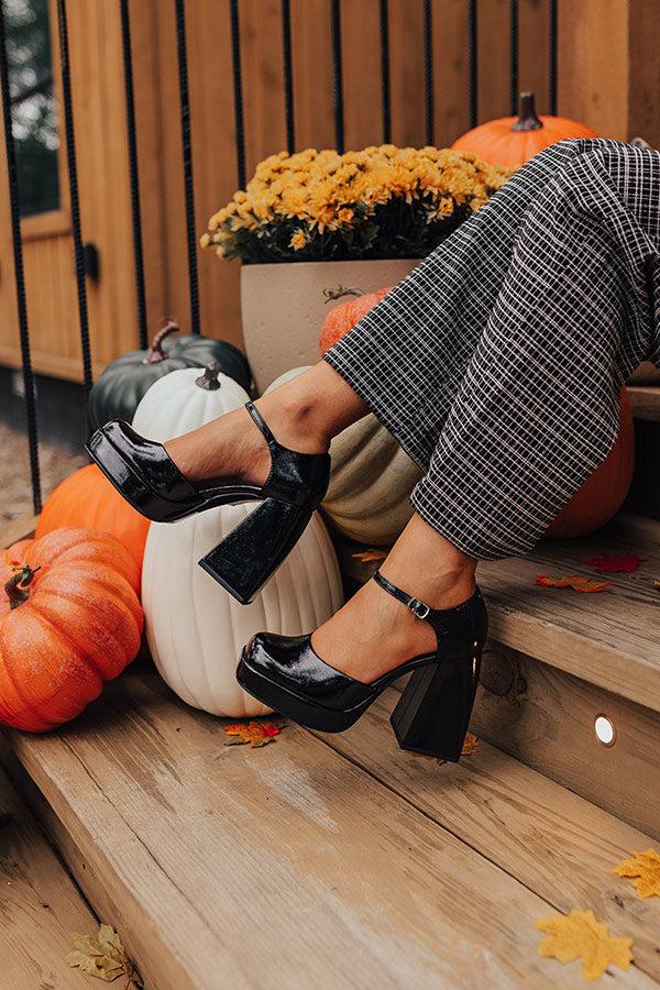 Impressions The Brielle Patent Platform Heel In Black