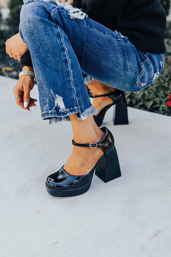 Impressions The Brielle Patent Platform Heel In Black