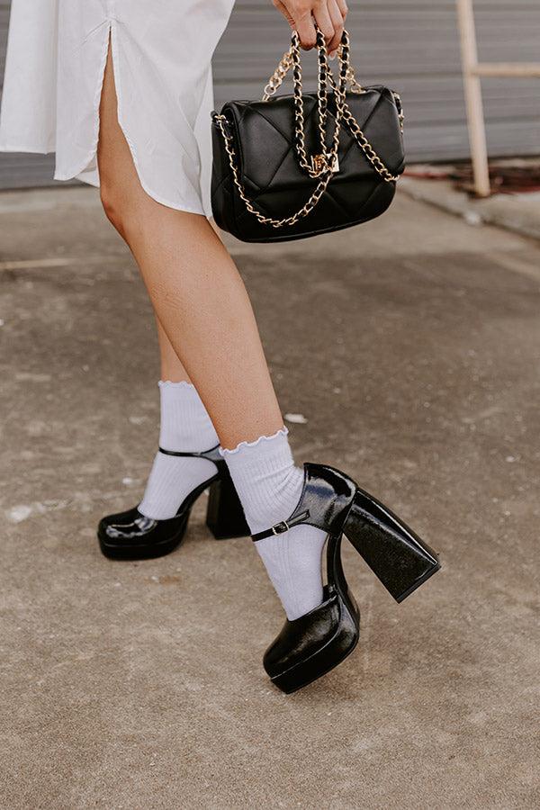Impressions The Brielle Patent Platform Heel In Black