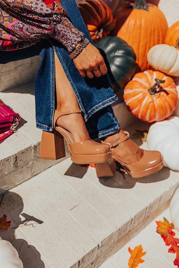 Impressions The Brielle Patent Platform Heel In Iced Latte