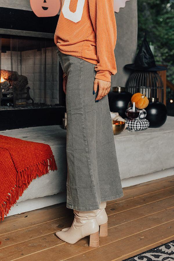 Impressions The Bristol High Waist Denim Skirt In Army Green