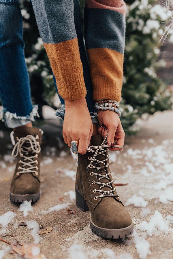 Impressions The Brooklyn Faux Suede Boot In Army Green