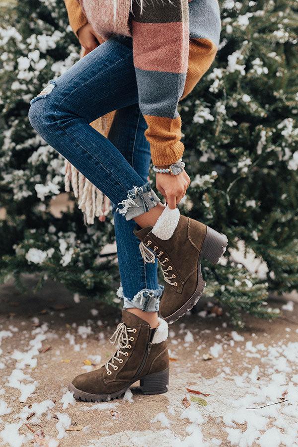 Impressions The Brooklyn Faux Suede Boot In Army Green