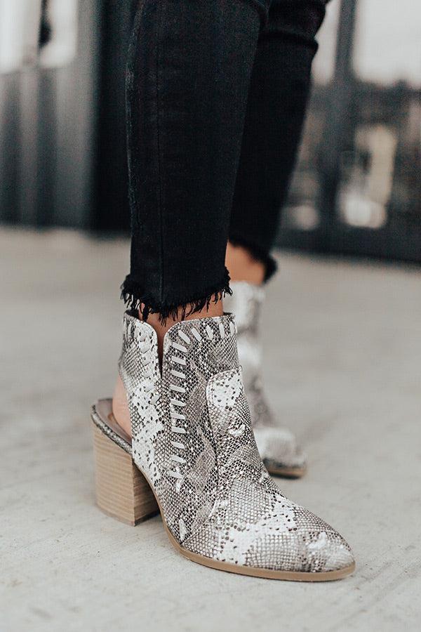 Impressions The Brynn Faux Leather Bootie in Snake Print