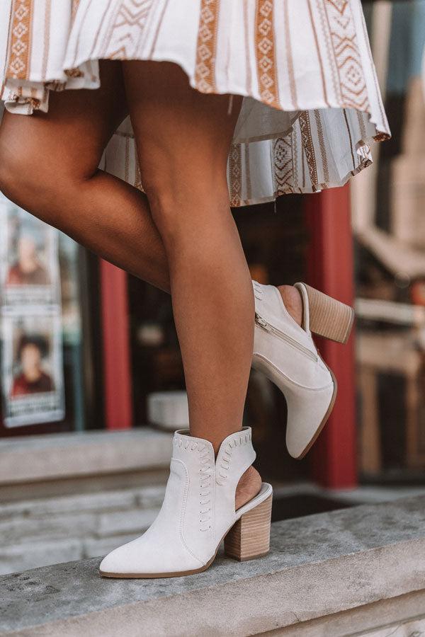 Impressions The Brynn Faux Suede Bootie In Light Stone