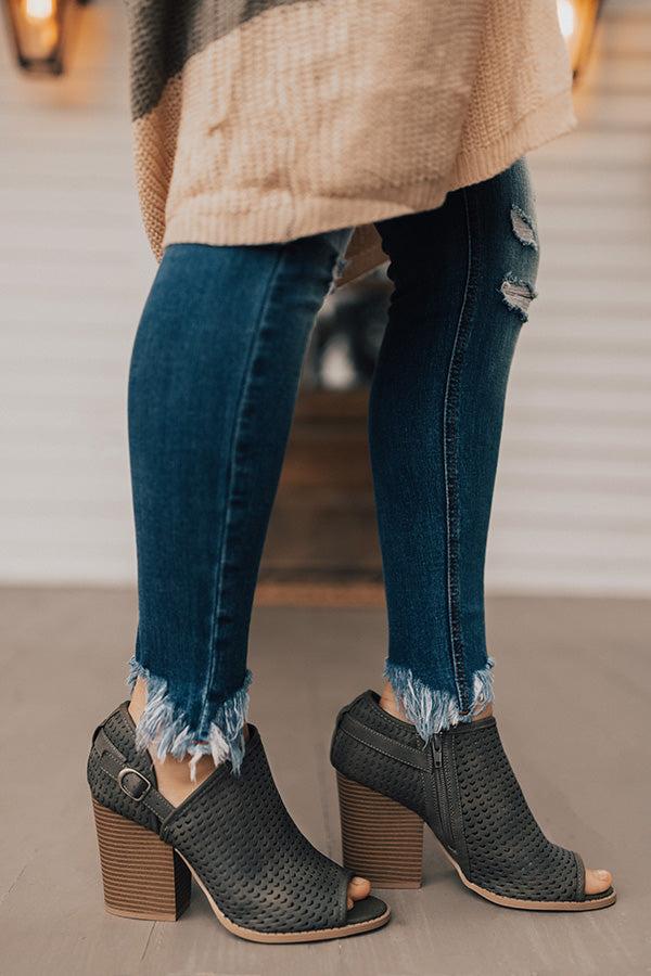Impressions The Caitlyn Peep Toe Bootie In Army Green