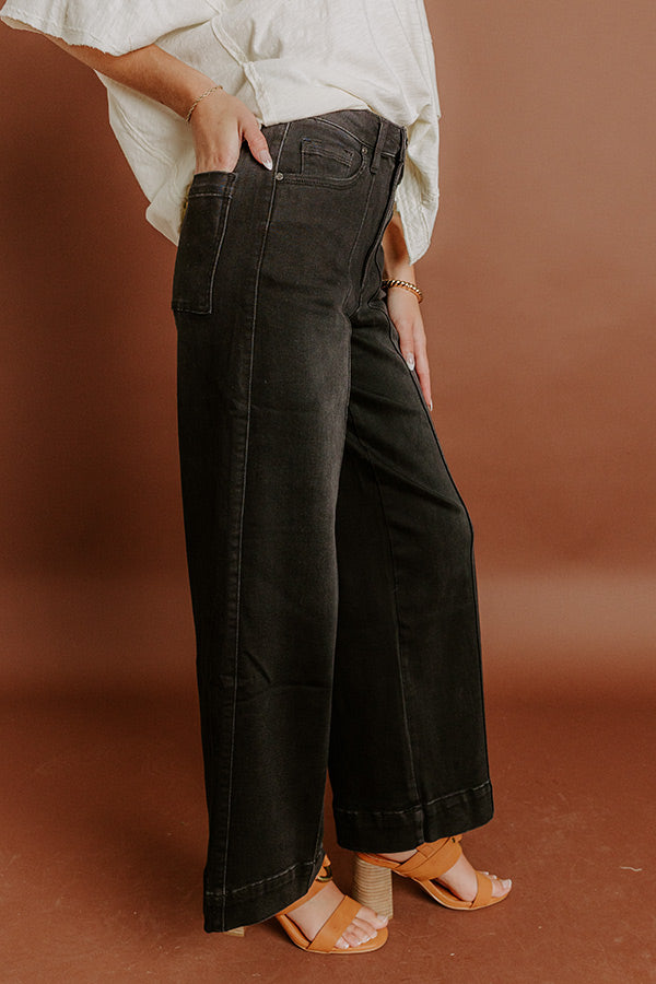 Impressions The Carmen High Waist Wide Leg Jean In Black